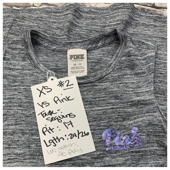 #2 PINK Victoria’s Secret Multicolor Sequins Embellished Gray Tank Top Shirt XS - Picture 5 of 5